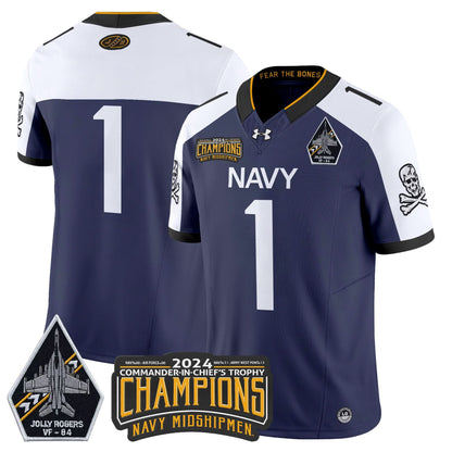 NM 2024 Jolly Rogers VF-84 & Commander-In-Chief's Trophy Champions Patch Vapor Limited Jersey
