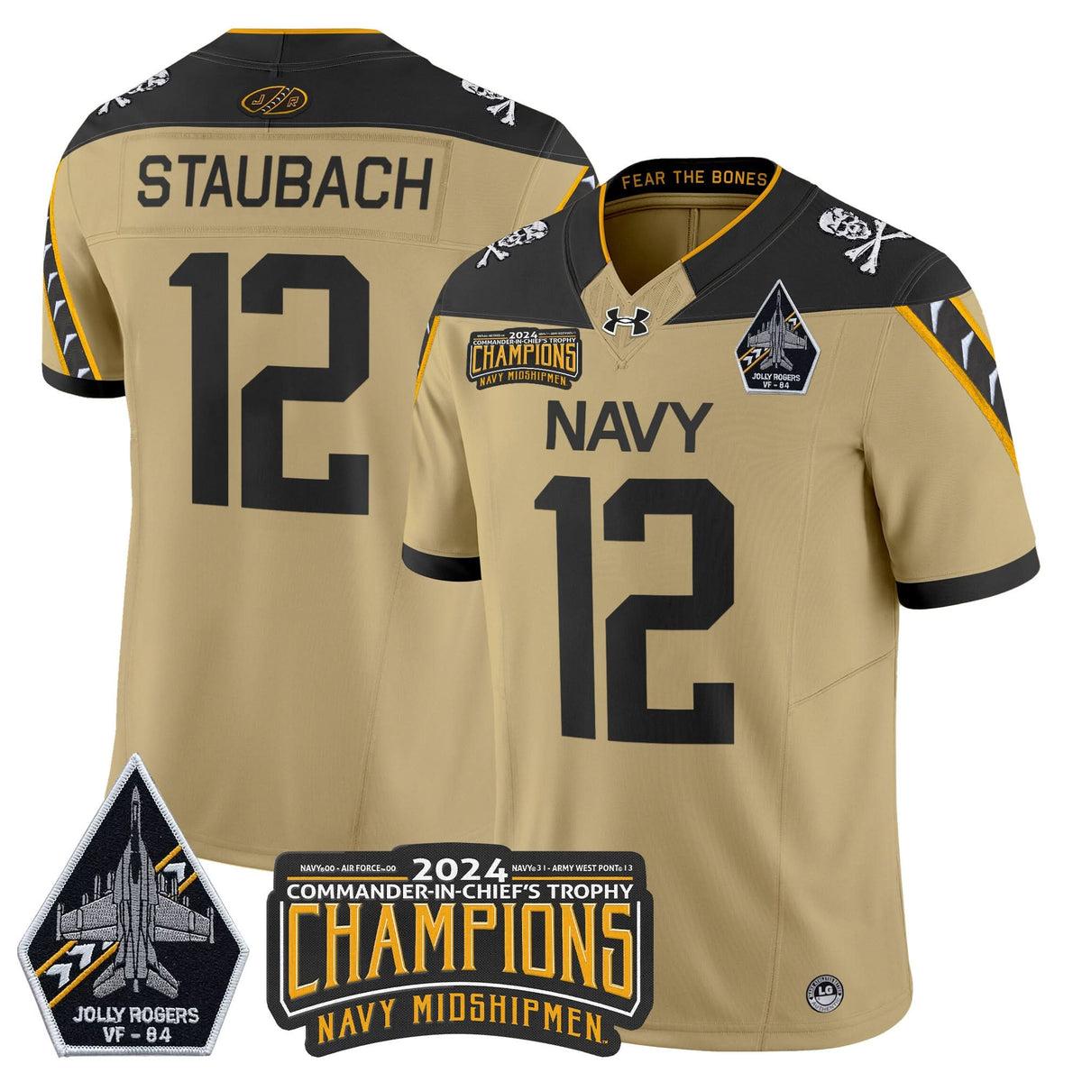 NM 2024 Jolly Rogers VF-84 & Commander-In-Chief's Trophy Champions Patch Vapor Limited Jersey
