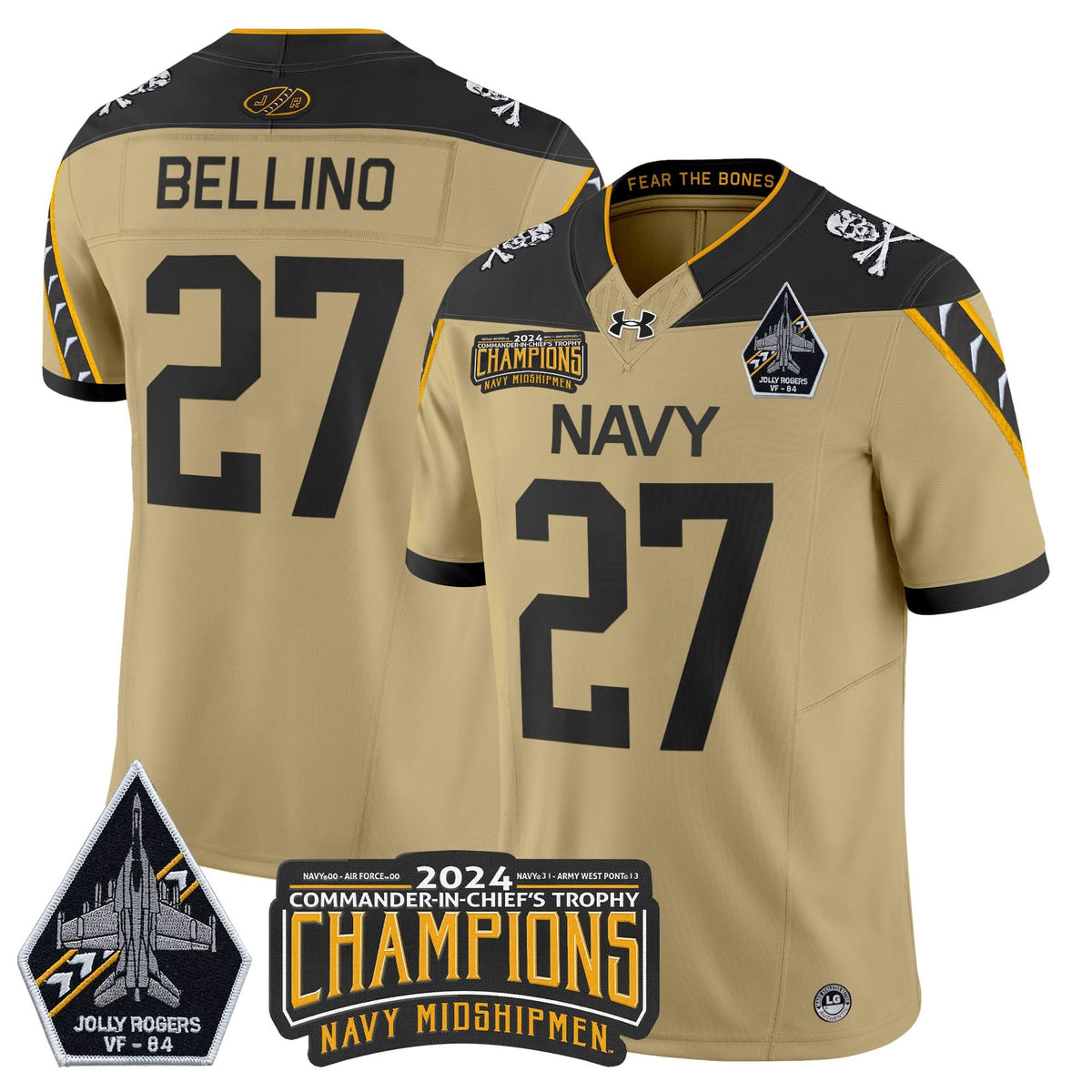 NM 2024 Jolly Rogers VF-84 & Commander-In-Chief's Trophy Champions Patch Vapor Limited Jersey