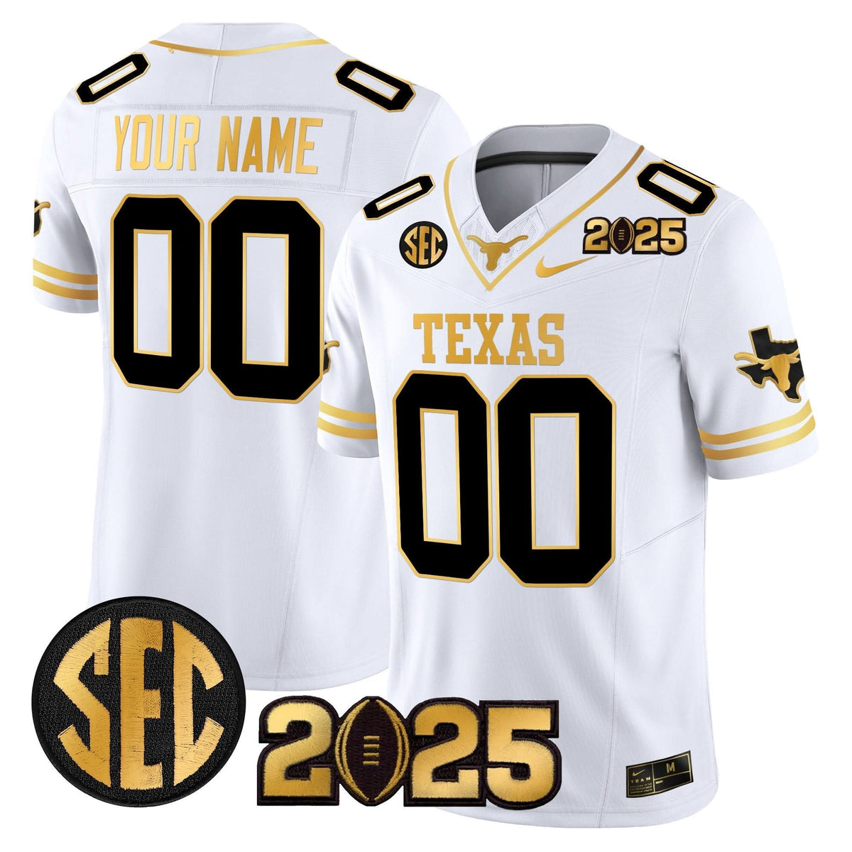 TL 2025 CFP Final Gold Patch Vapor Limited Custom Jersey