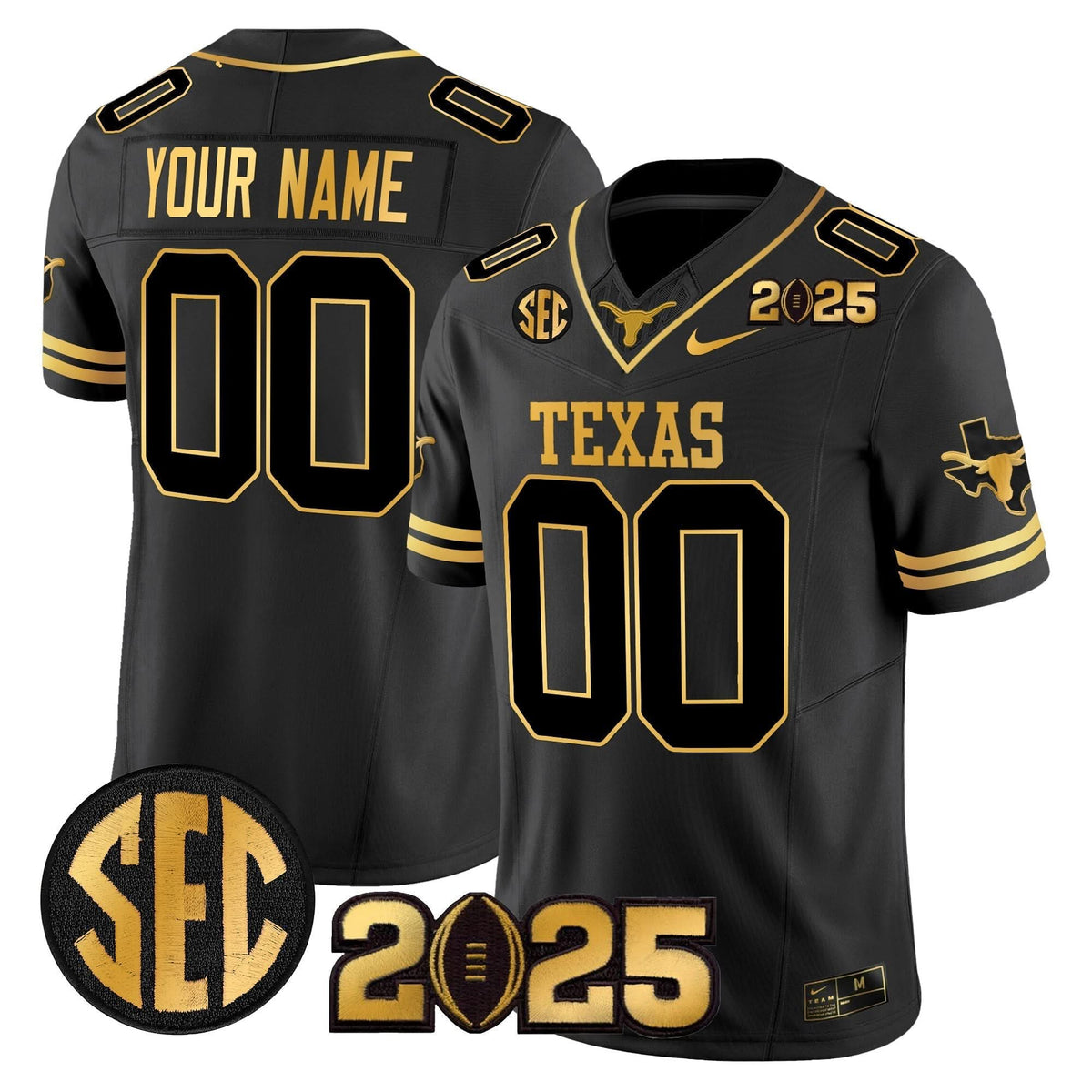 TL 2025 CFP Final Gold Patch Vapor Limited Custom Jersey