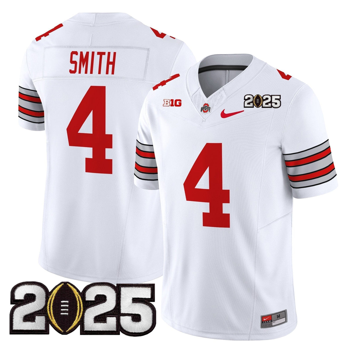 Men's Ohio State Buckeyes 'Heritage Stripe' 2025 CFP Final Patch Vapor Limited Jersey - All Stitched