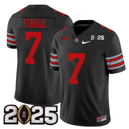 Men's Ohio State Buckeyes 'Heritage Stripe' 2025 CFP Final Patch Vapor Limited Jersey - All Stitched