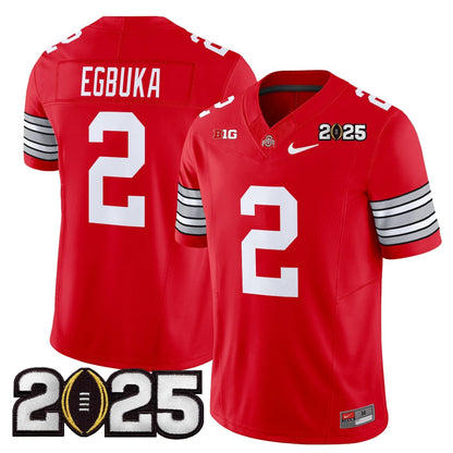 Men's Ohio State Buckeyes 'Heritage Stripe' 2025 CFP Final Patch Vapor Limited Jersey - All Stitched