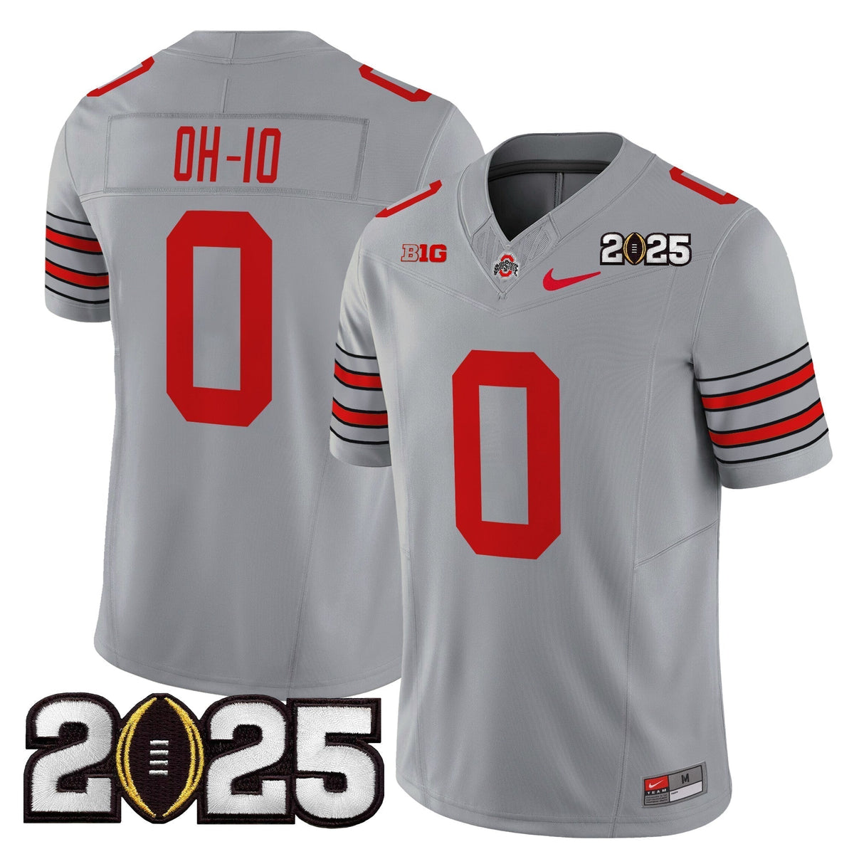 Men's Ohio State Buckeyes 'Heritage Stripe' 2025 CFP Final Patch Vapor Limited Jersey - All Stitched