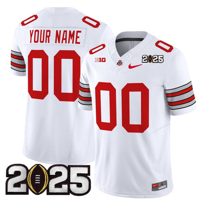 Ohio State Buckeyes 'Heritage Stripe' 2025 CFP Final Patch Vapor Limited Custom Jersey - All Stitched
