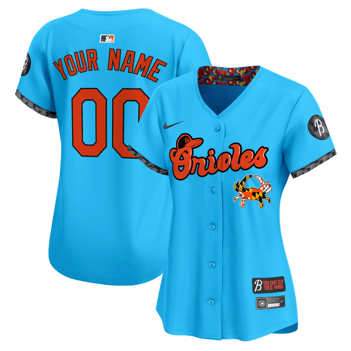 Baltimore Orioles Maryland Blue Crab Vapor Premier Limited Custom Jersey - All Stitched