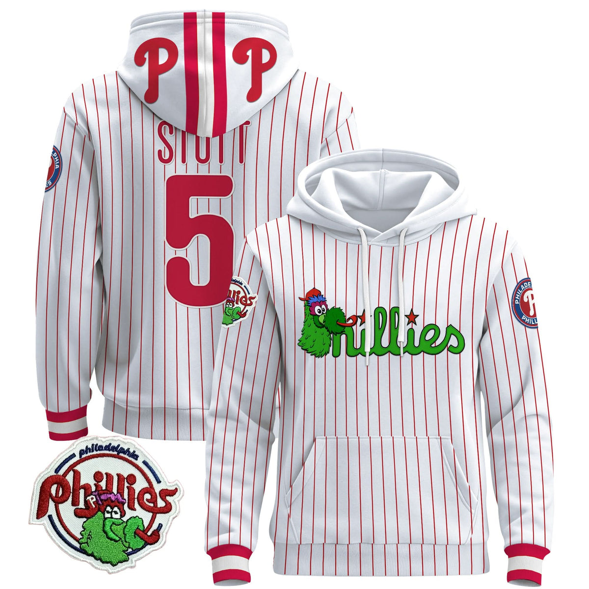 Men's Philadelphia Phillies Phanatic Patch Pullover Hoodie - All Stitched