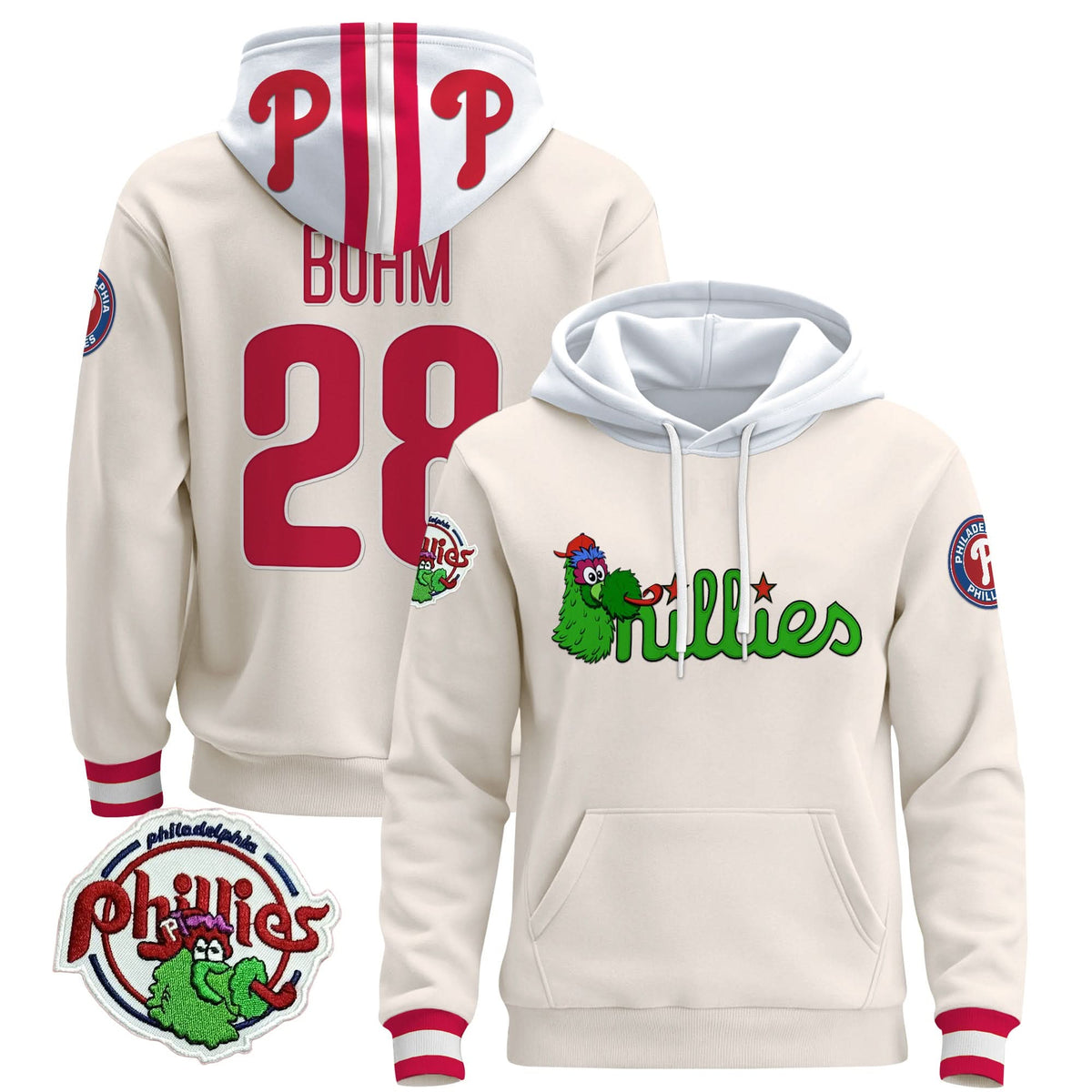 Men's Philadelphia Phillies Phanatic Patch Pullover Hoodie - All Stitched