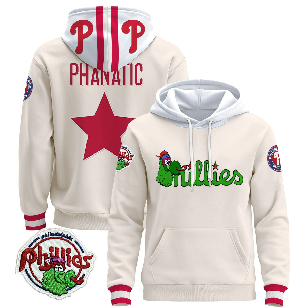 Men's Philadelphia Phillies Phanatic Patch Pullover Hoodie - All Stitched