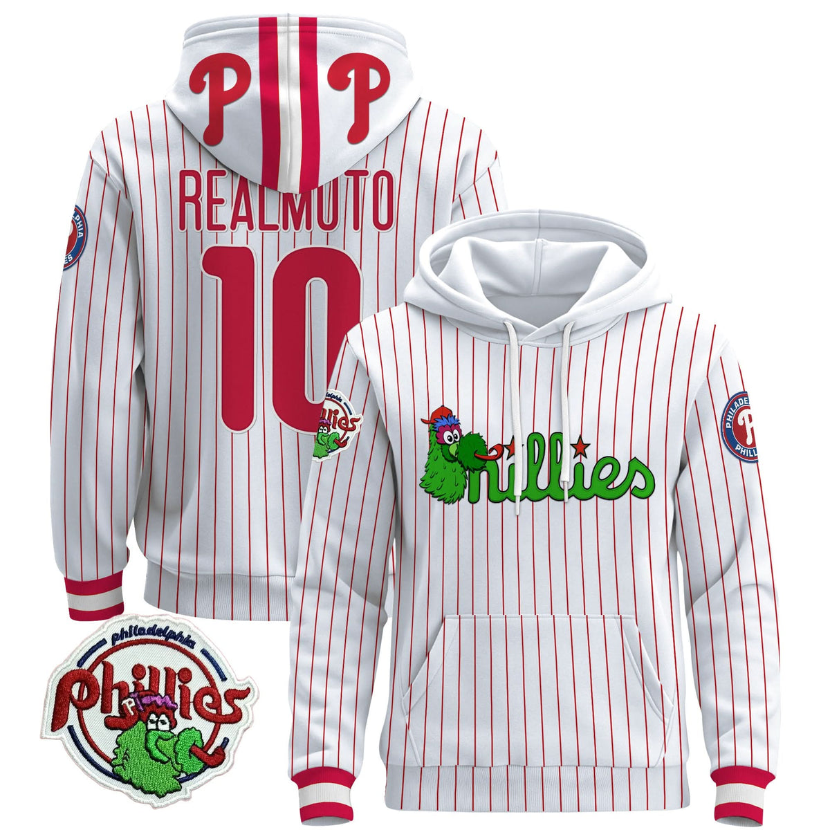 Men's Philadelphia Phillies Phanatic Patch Pullover Hoodie - All Stitched