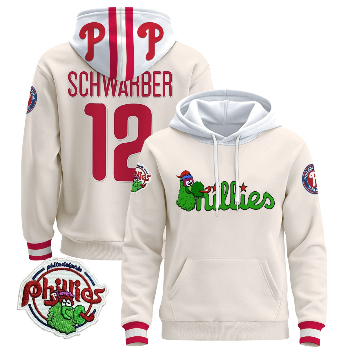 Men's Philadelphia Phillies Phanatic Patch Pullover Hoodie - All Stitched