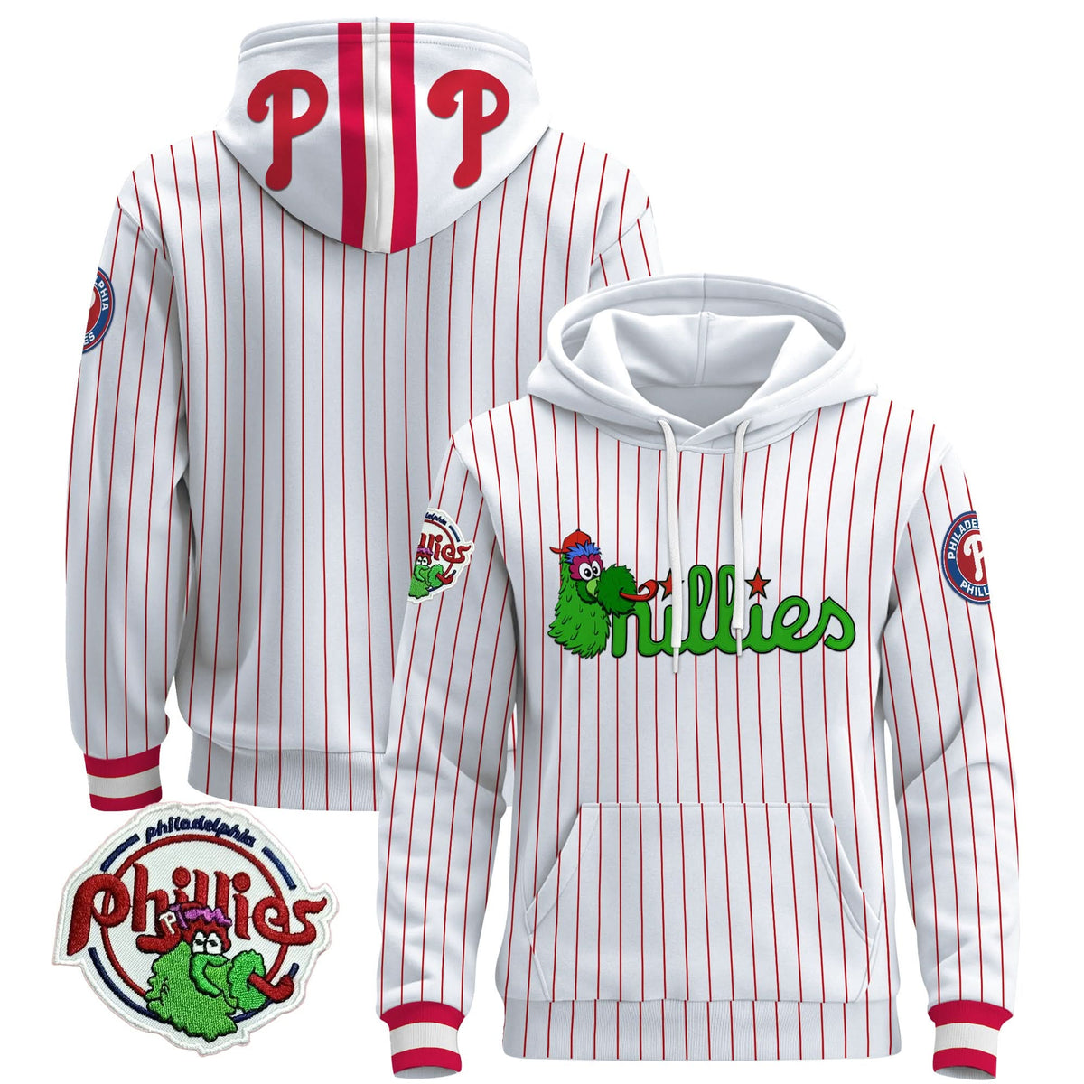 Men's Philadelphia Phillies Phanatic Patch Pullover Hoodie - All Stitched