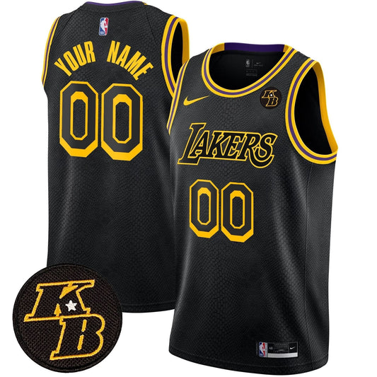 Los Angeles Lakers Kobe Bryant Patch Swingman Custom Jersey - All Stitched