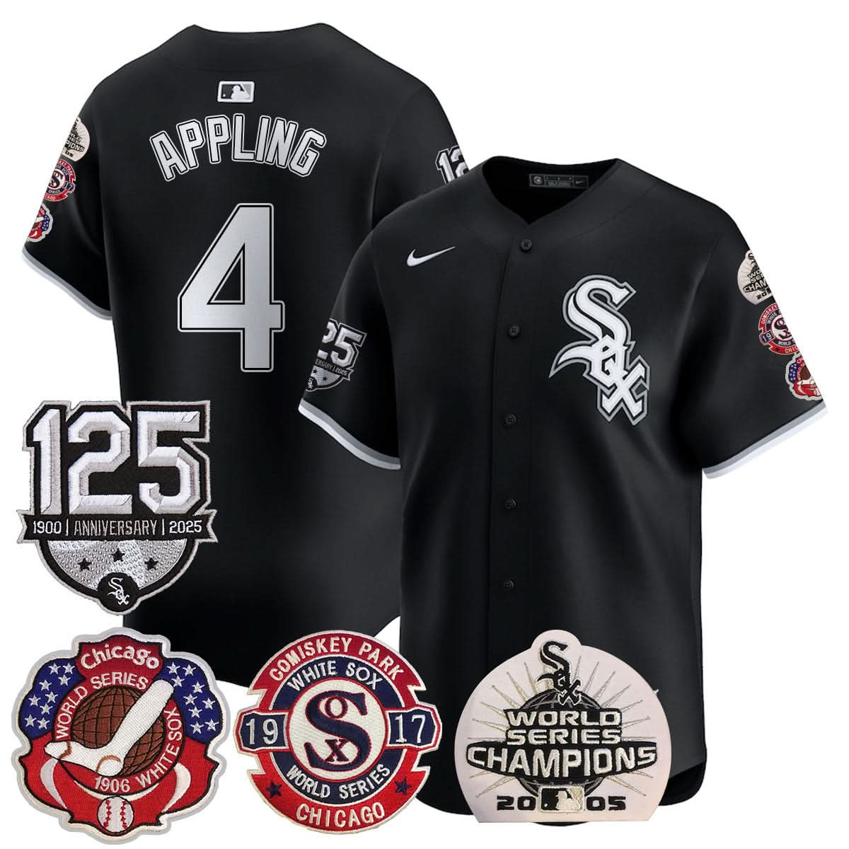 Men's Chicago White Sox 125th Anniversary - World Series Champions Jersey - All Stitched