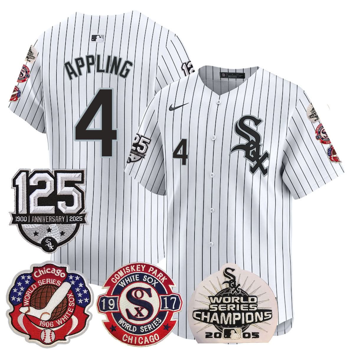 Men's Chicago White Sox 125th Anniversary - World Series Champions Jersey - All Stitched