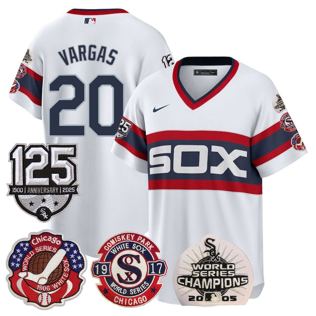 Men's Chicago White Sox 125th Anniversary - World Series Champions Jersey - All Stitched