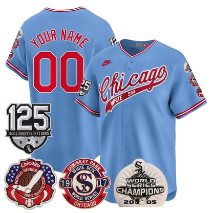 Custom Chicago White Sox 125th Anniversary - World Series Champions Jersey - All Stitched