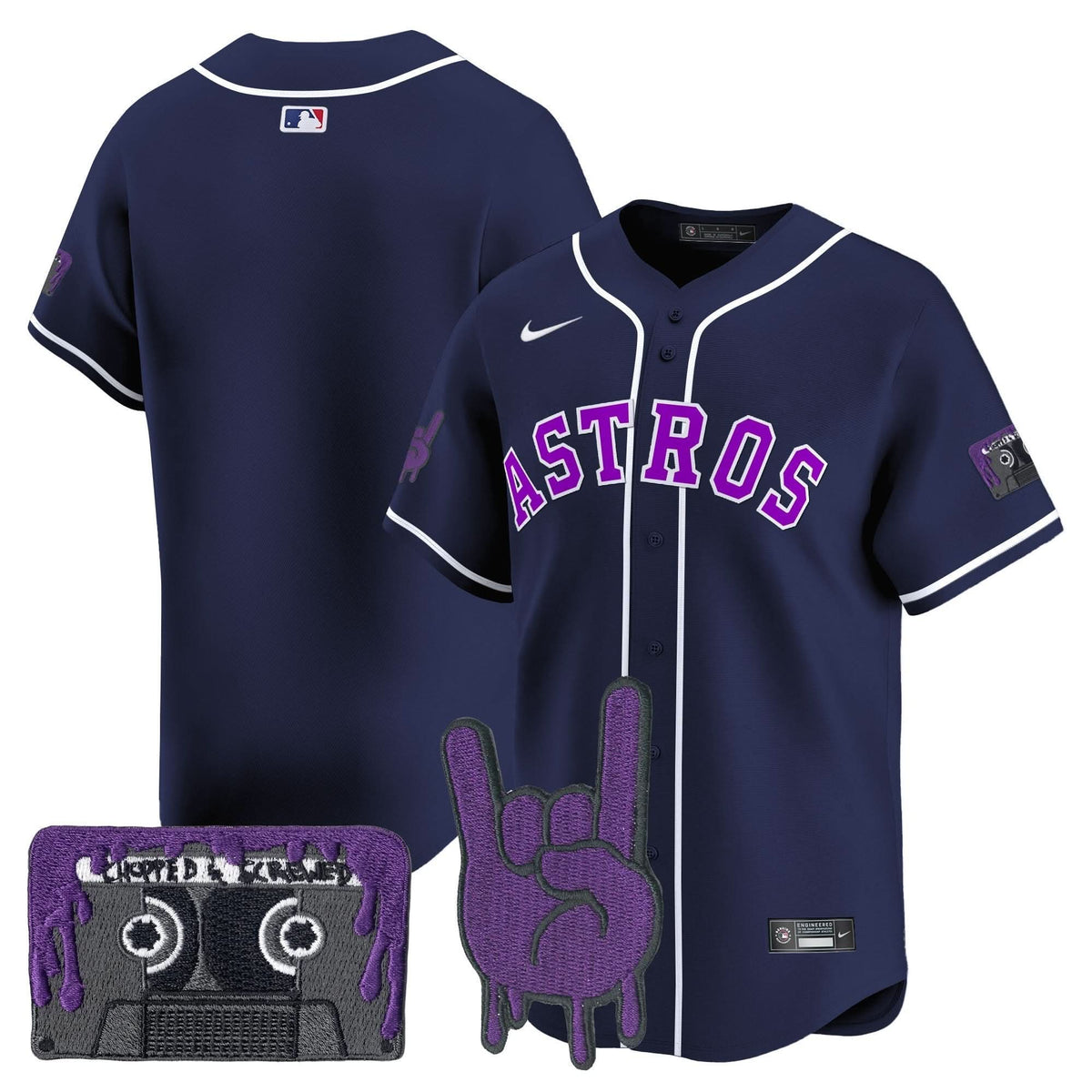 Men's Houston Astros DJ Screw Patch Vapor Premier Limited Jersey - All Stitched