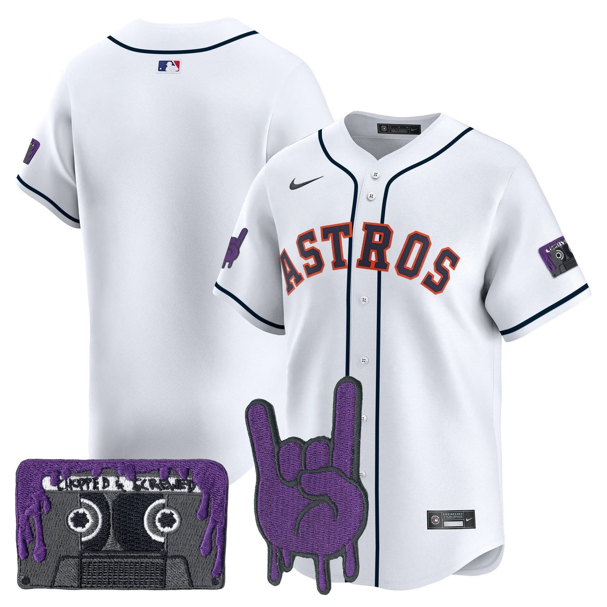 Men's Houston Astros DJ Screw Patch Vapor Premier Limited Jersey - All Stitched