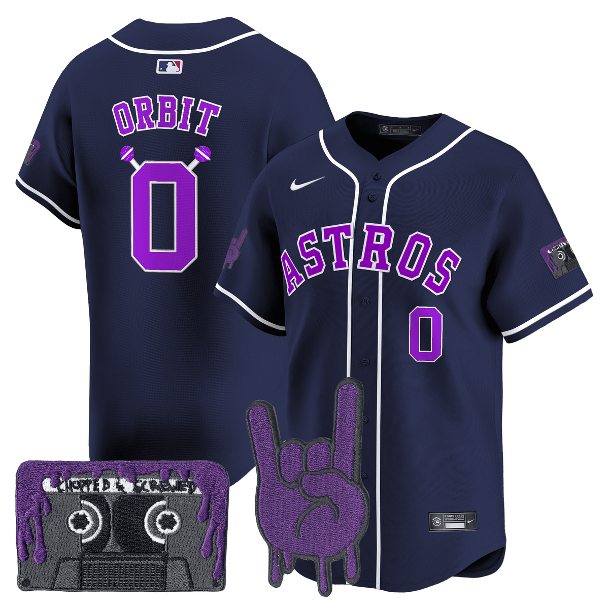 Men's Houston Astros DJ Screw Patch Vapor Premier Limited Jersey - All Stitched