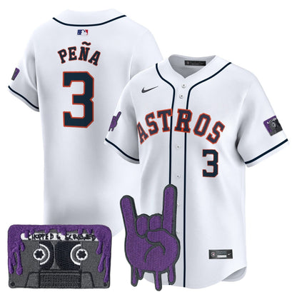Men's Houston Astros DJ Screw Patch Vapor Premier Limited Jersey - All Stitched