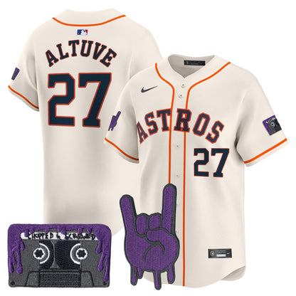 Men's Houston Astros DJ Screw Patch Vapor Premier Limited Jersey - All Stitched