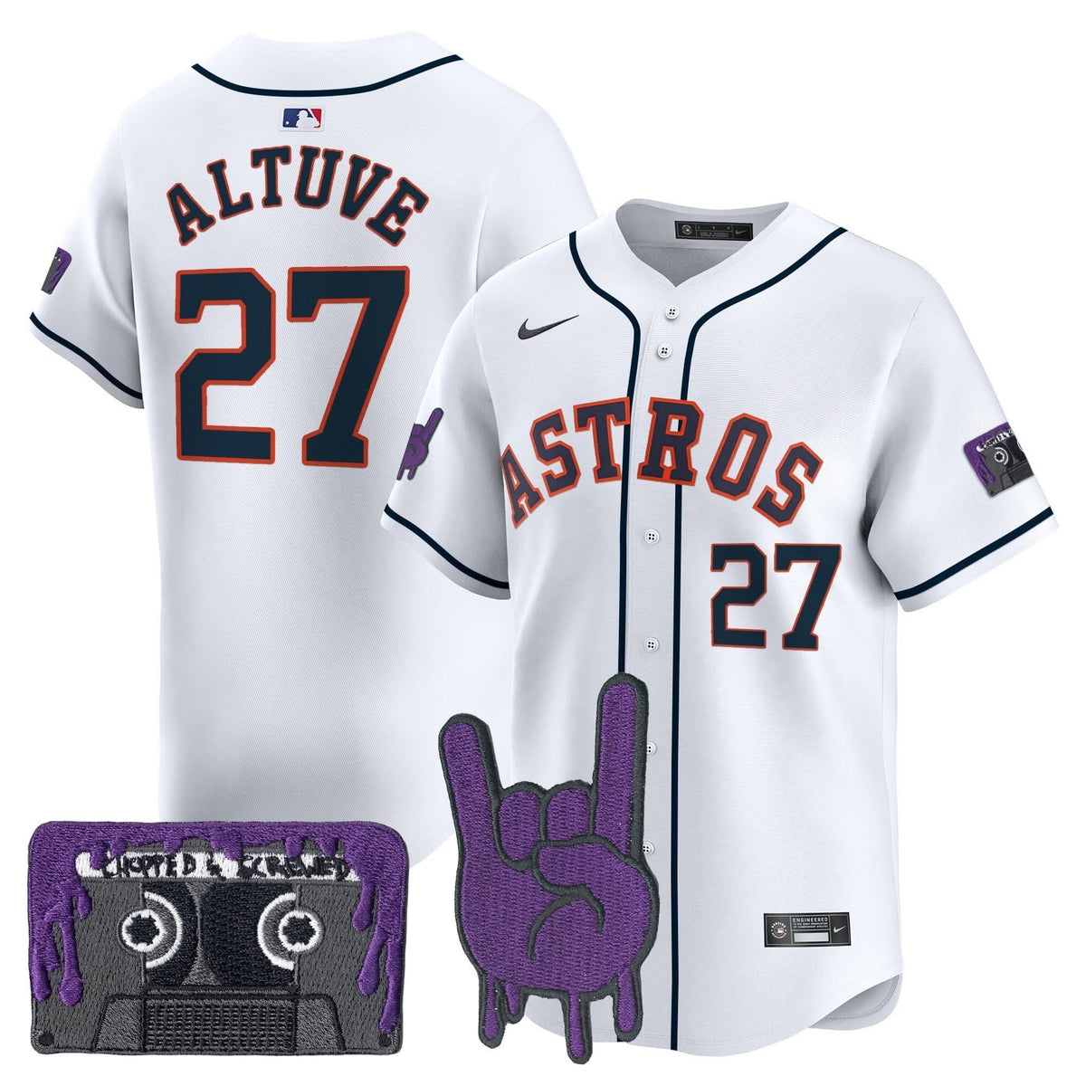 Men's Houston Astros DJ Screw Patch Vapor Premier Limited Jersey - All Stitched
