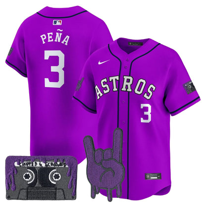 Men's Houston Astros DJ Screw Patch Vapor Premier Limited Jersey - All Stitched
