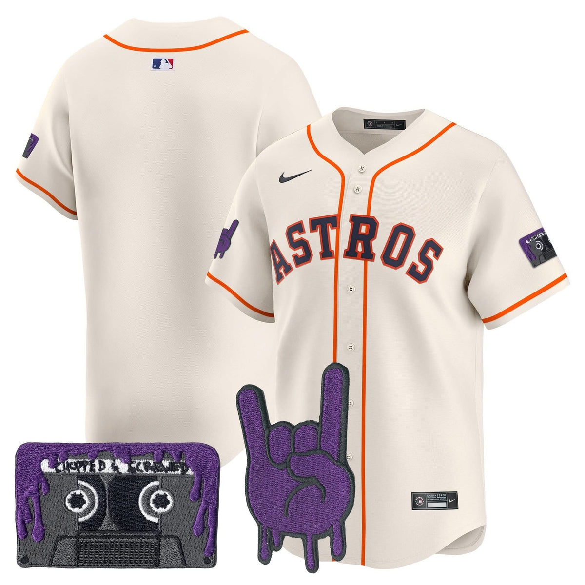 Men's Houston Astros DJ Screw Patch Vapor Premier Limited Jersey - All Stitched