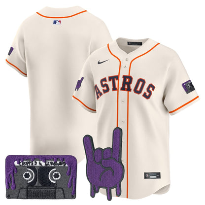 Men's Houston Astros DJ Screw Patch Vapor Premier Limited Jersey - All Stitched