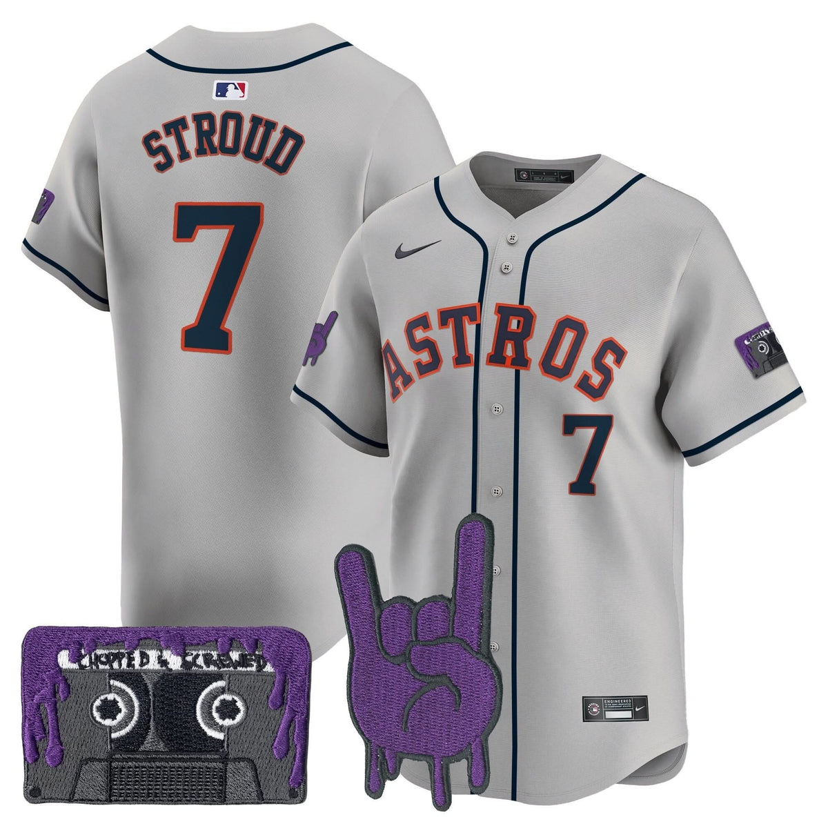 Men's Houston Astros DJ Screw Patch Vapor Premier Limited Jersey - All Stitched