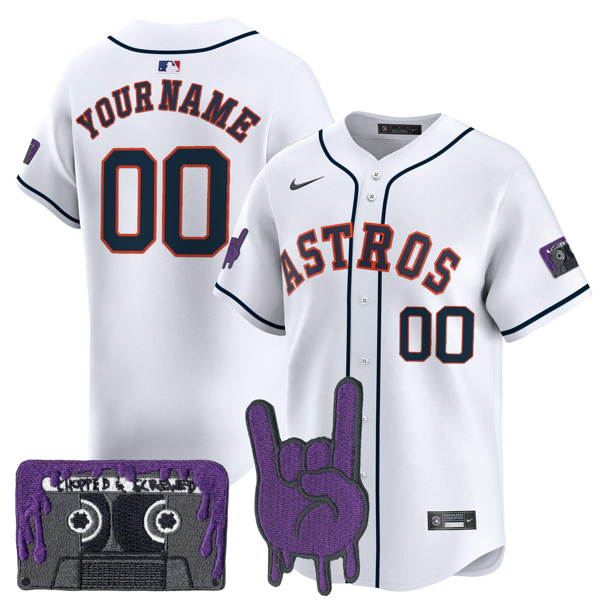 Houston Astros DJ Screw Patch Vapor Premier Limited Custom Jersey - All Stitched