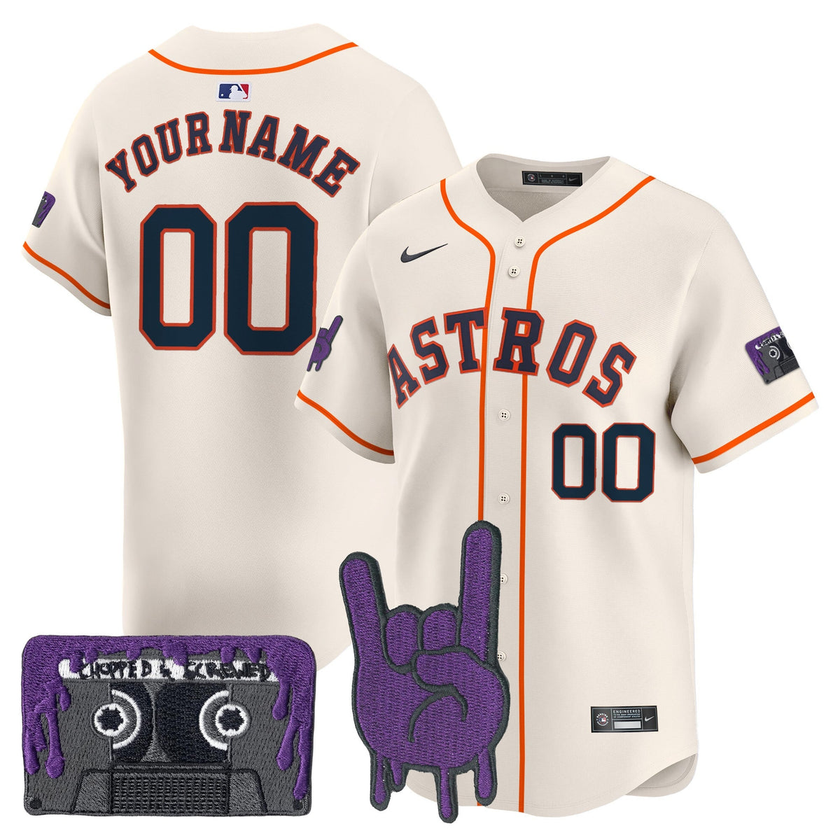 Houston Astros DJ Screw Patch Vapor Premier Limited Custom Jersey - All Stitched