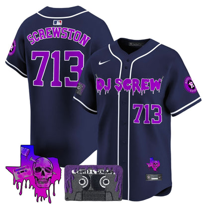 Men's Houston Astros DJ Screw Patch Vapor Premier Limited Jersey V2 - All Stitched