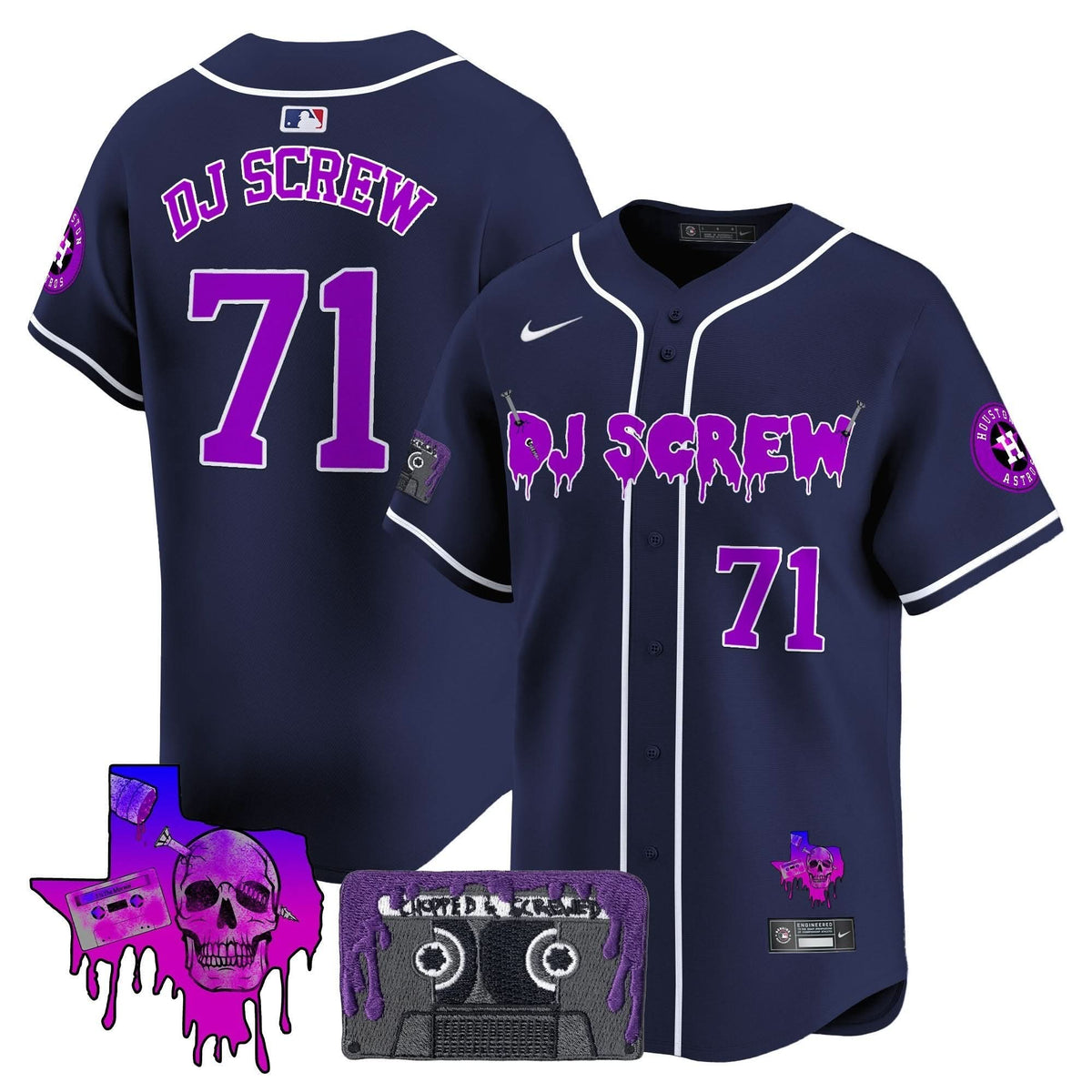 Men's Houston Astros DJ Screw Patch Vapor Premier Limited Jersey V2 - All Stitched