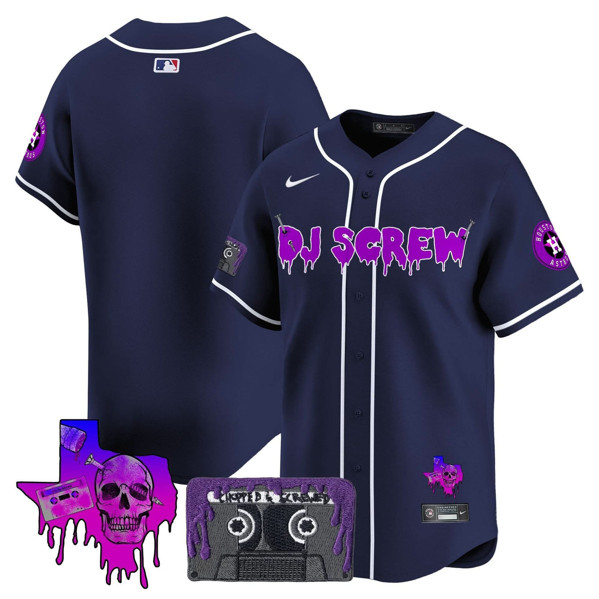 Men's Houston Astros DJ Screw Patch Vapor Premier Limited Jersey V2 - All Stitched