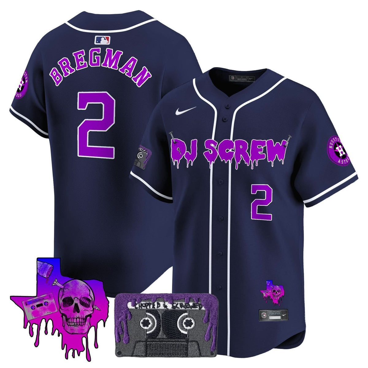 Men's Houston Astros DJ Screw Patch Vapor Premier Limited Jersey V2 - All Stitched