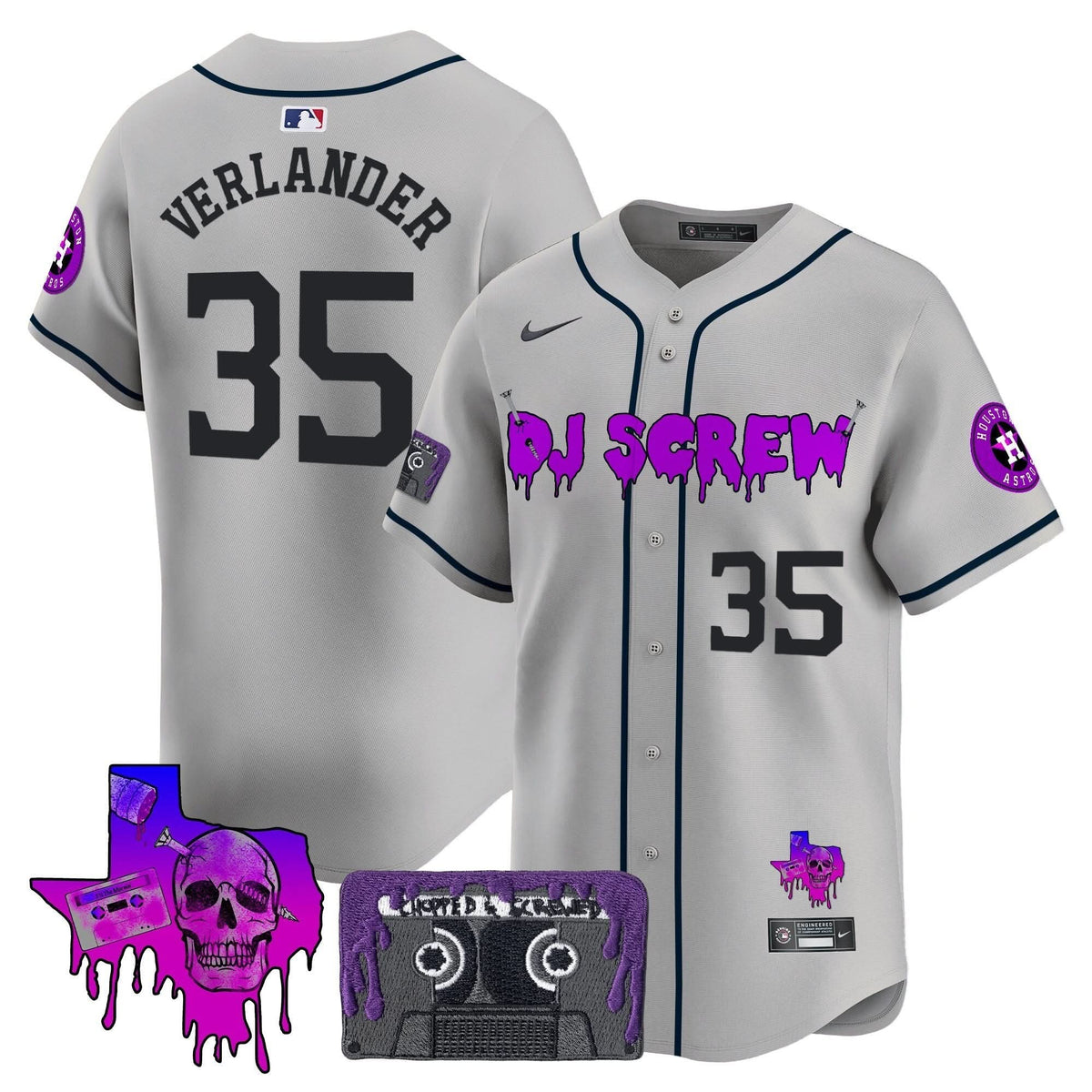 Men's Houston Astros DJ Screw Patch Vapor Premier Limited Jersey V2 - All Stitched
