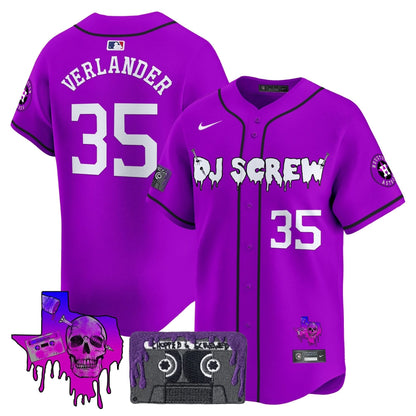 Men's Houston Astros DJ Screw Patch Vapor Premier Limited Jersey V2 - All Stitched