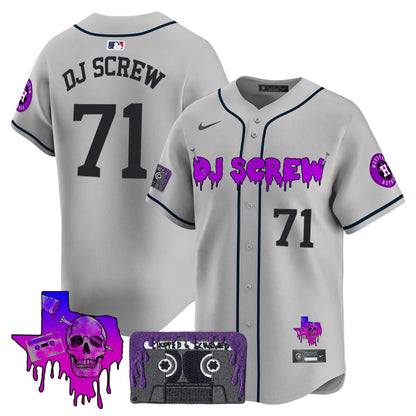 Men's Houston Astros DJ Screw Patch Vapor Premier Limited Jersey V2 - All Stitched