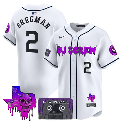 Men's Houston Astros DJ Screw Patch Vapor Premier Limited Jersey V2 - All Stitched