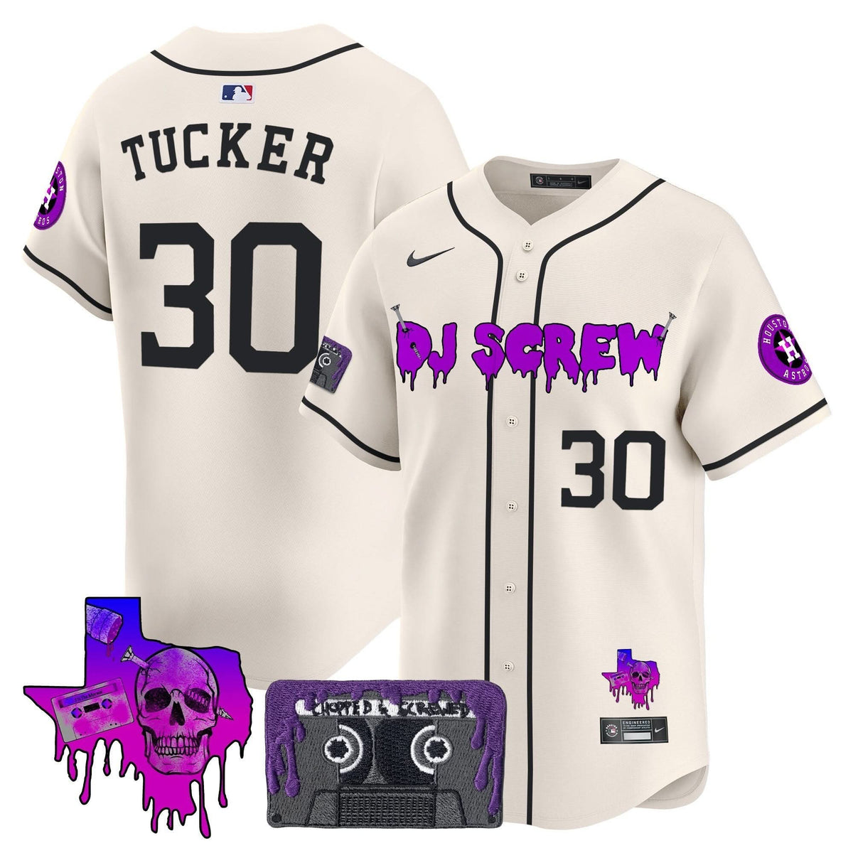 Men's Houston Astros DJ Screw Patch Vapor Premier Limited Jersey V2 - All Stitched
