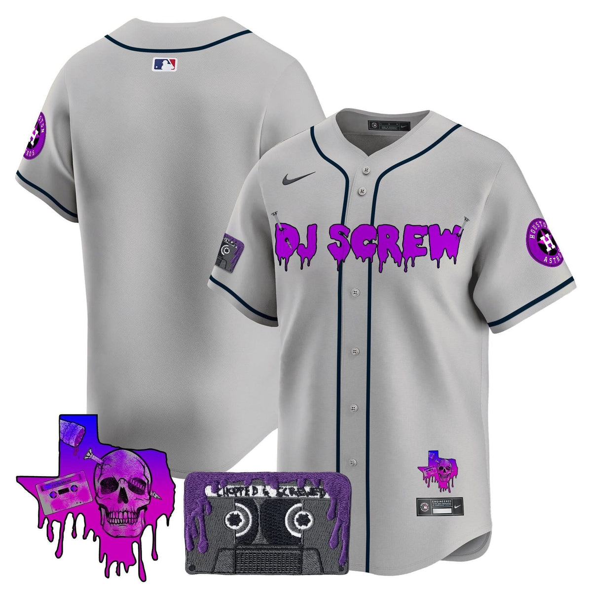 Men's Houston Astros DJ Screw Patch Vapor Premier Limited Jersey V2 - All Stitched