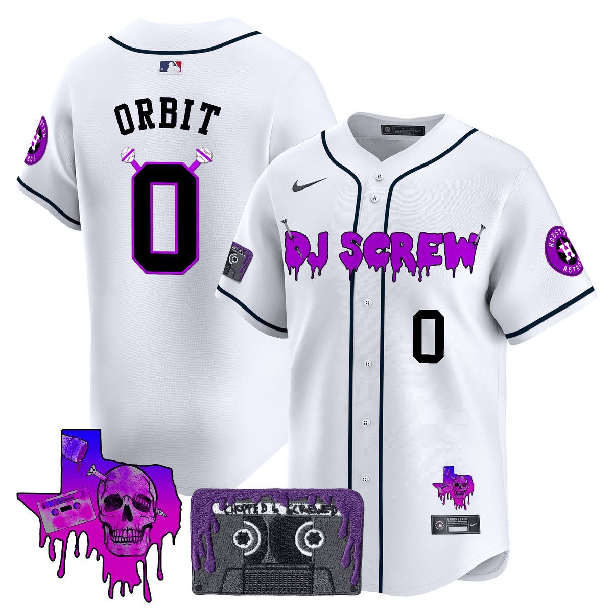 Men's Houston Astros DJ Screw Patch Vapor Premier Limited Jersey V2 - All Stitched
