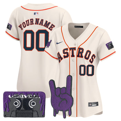 Houston Astros DJ Screw Patch Vapor Premier Limited Custom Jersey - All Stitched