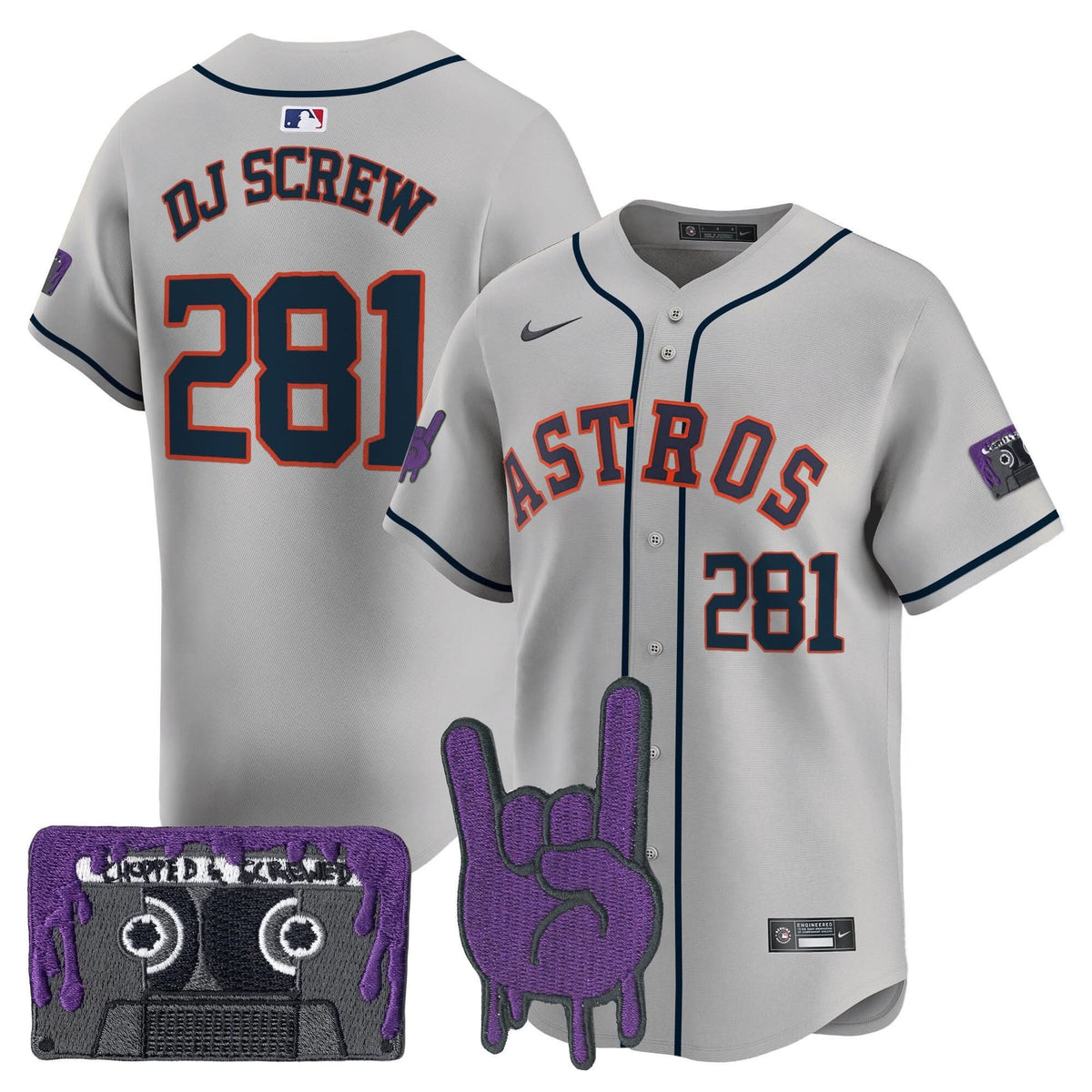 Men's Houston Astros DJ Screw Patch Vapor Premier Limited Jersey - All Stitched