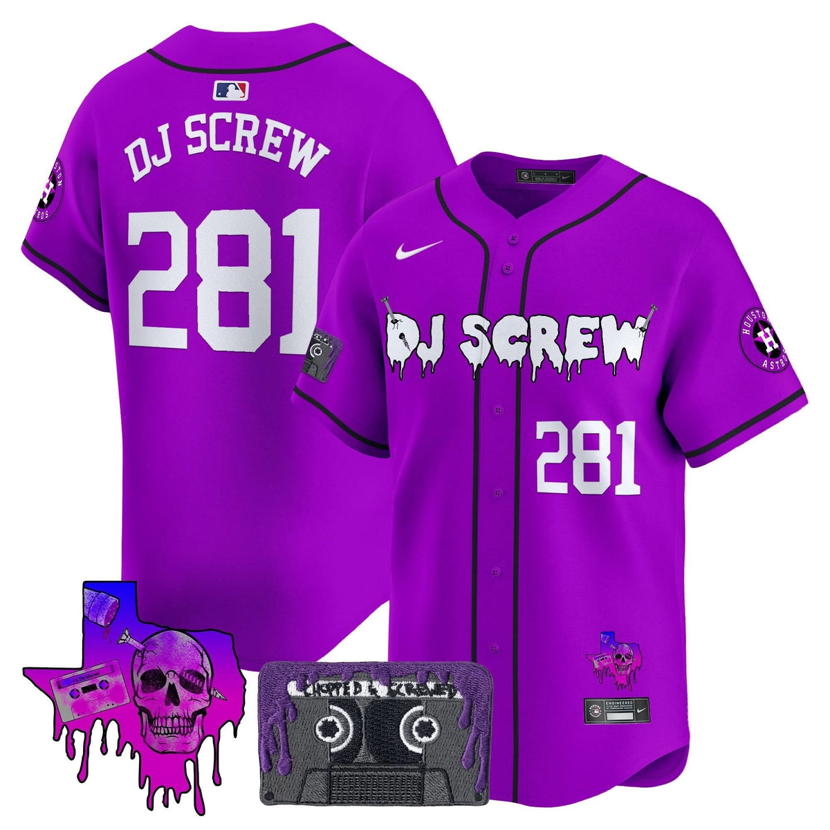 Men's Houston Astros DJ Screw Patch Vapor Premier Limited Jersey V2 - All Stitched