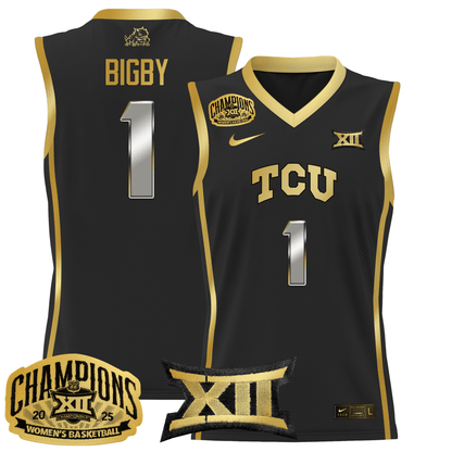 Men's Size - TCU Horned Frogs 2025 BIG 12 Women's Conference Tournament Champions Lightweight Basketball Jersey - All Stitched