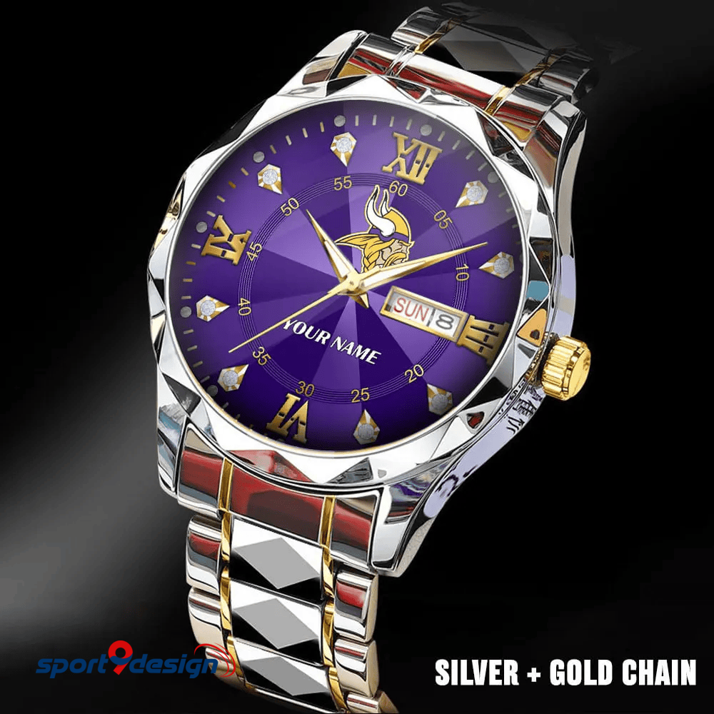 MV - American Football Luxury Hand Watch All Team Custom Any Name Gift For Fan - Limited Edition